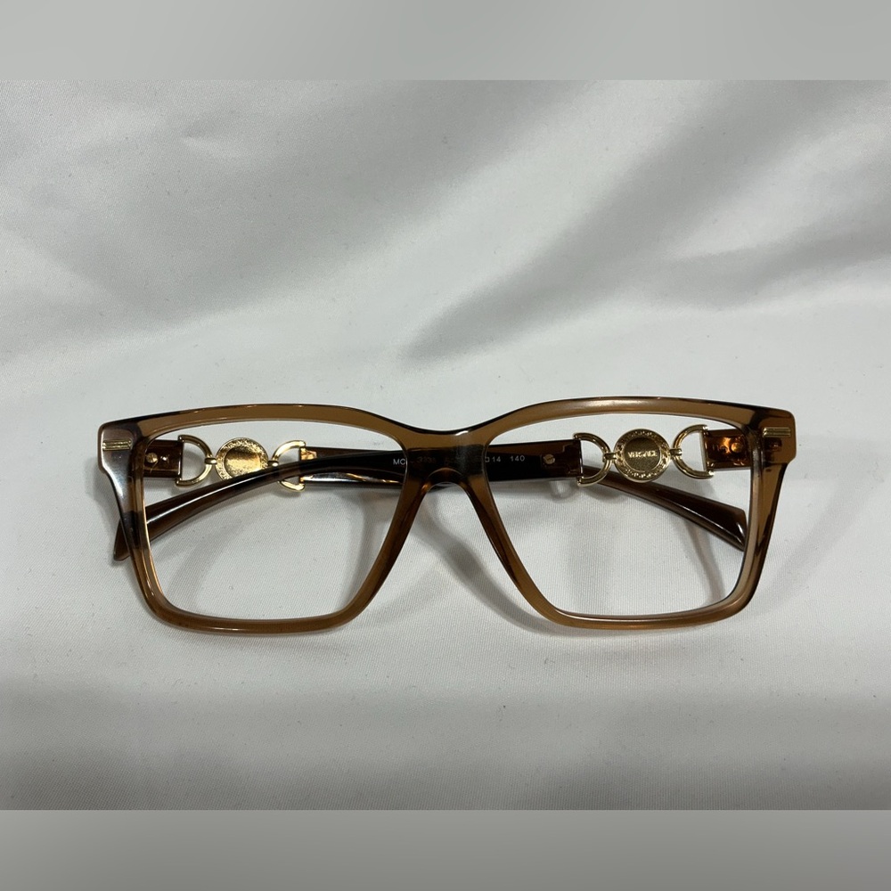 Authentic VERSACE VE3335 Frames - Transparent Brown & Gold (56mm)